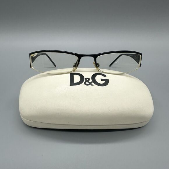 Dolce&Gabbana Eyeglasses Frames Only D&G 4134 0B5 52-18-130 Black Half Rim - Picture 1 of 16